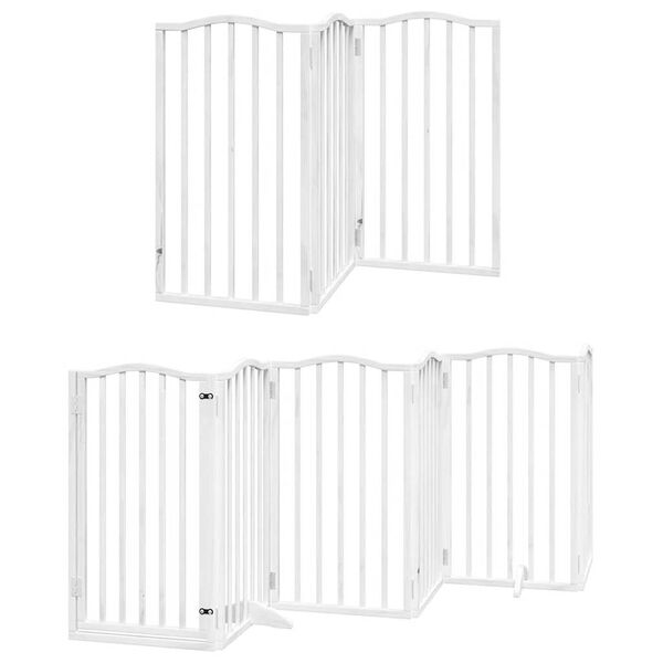vidaXL Cancello Cani Porta Pieghevole Bianco 9 Pannelli 450 cm Pioppo