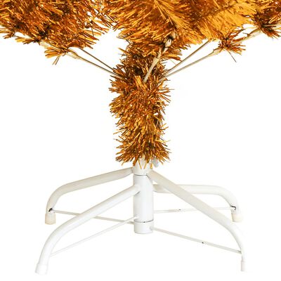 vidaXL Albero di Natale Artificiale con Supporto Oro 150 cm PET