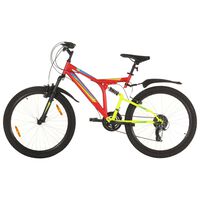 vidaXL Mountain Bike 21 Speed 26" Ruote 49 cm Rosso