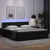vidaXL Letto con contenitore e LED Nero 180 x 200 cm Pelle Sintetica