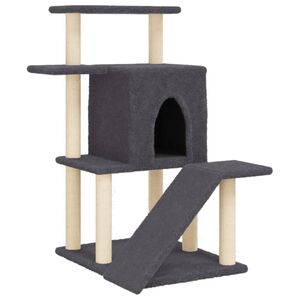 vidaXL Albero per Gatti con Tiragraffi in Sisal Grigio Scuro 97 cm