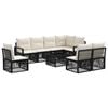 vidaXL Set Divano da Giardino 9 pz Nero polyrattan