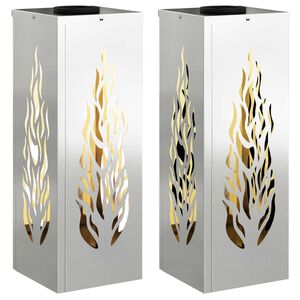 vidaXL Faro LED solare per sentieri 2 pcs Zincato Zincato