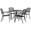 vidaXL Set Sedie Giardino Impilabili 5pz Antracite Acciaio Verniciato