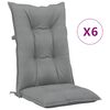 vidaXL Cuscini per Sedie 6 pz Grigie 120x50x7 cm in Tessuto