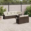 vidaXL Set Divani da Giardino 7 pz con Cuscini Marrone in Polyrattan