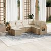 vidaXL Set Divani da Giardino 7 pz con Cuscini Beige in Polyrattan