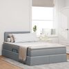 vidaXL Letto con contenitore e LED Grigio chiaro 120 x 190 cm Tessuto