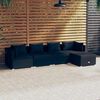 vidaXL Set Divani da Giardino 5 pz con Cuscini in Polyrattan Nero