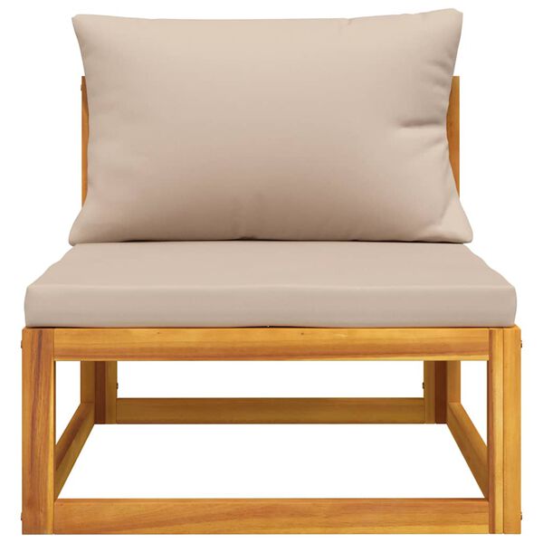 vidaXL Set Mobili da Giardino 3pz con Cuscini Legno Massello di Acacia