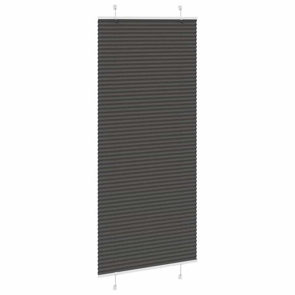 vidaXL Tenda Plissettata Nera 100x200 cm Larghezza Tessuto 99,4 cm