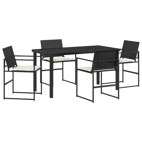 vidaXL Set da Pranzo per Giardino 5 pcs Nero
