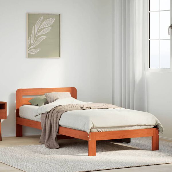 vidaXL Letto senza Materasso Marrone Cera 90x190 cm in Legno di Pino