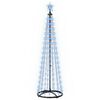 vidaXL Albero di Natale a cono LED 180 cm 250 LED Blu Acciaio Bianco