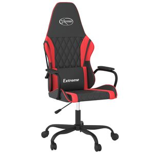 vidaXL Sedia da Gaming Massaggiante Rosso e Nero in Similpelle