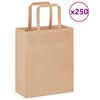 vidaXL Sacchetti di Carta 250 pz con Manici Marrone 18x8x22 cm