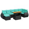 vidaXL Set Divani da Giardino con Cuscini 8 pz Nero in Polyrattan