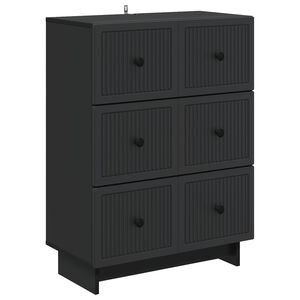 vidaXL Mobile con Cassetti Nero 66 x 34,5 x 90 cm Legno ingegnerizzato