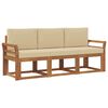 vidaXL Set di divani da esterno 3 pz Naturale e Beige