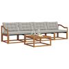 vidaXL Set di divani da esterno 5 pcs Grigio Naturale e Chiaro