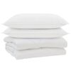 vidaXL Piumone con cuscino 3 pz Bianco Microfibra