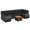 vidaXL Set Divani da Giardino con Cuscini 8 pz Nero in Polyrattan