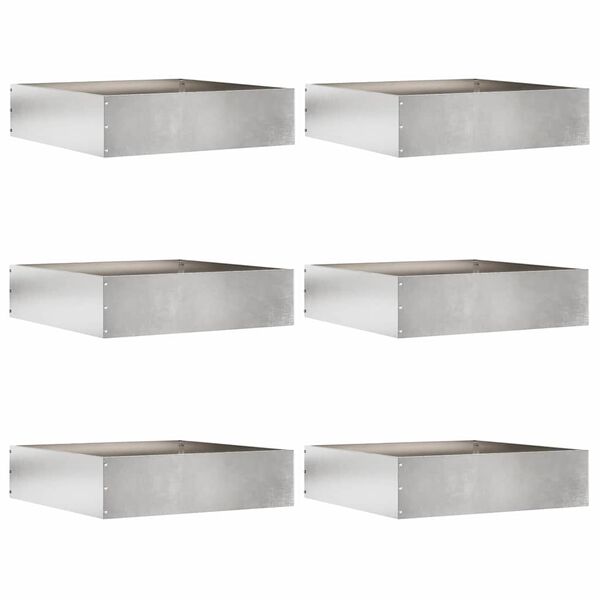 vidaXL Bordura per Prato 6 pcs Argento 50 x 50 x 13 cm