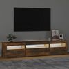 vidaXL Mobile Porta TV con Luci LED Rovere Fumo 195x35x40 cm
