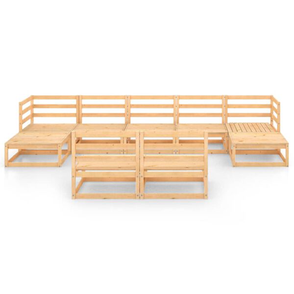 vidaXL Set Divani da Giardino 9 pz in Legno Massello di Pino