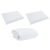 vidaXL Set di Piumoni con cuscino 3 pcs Bianco Piuma d'anatra