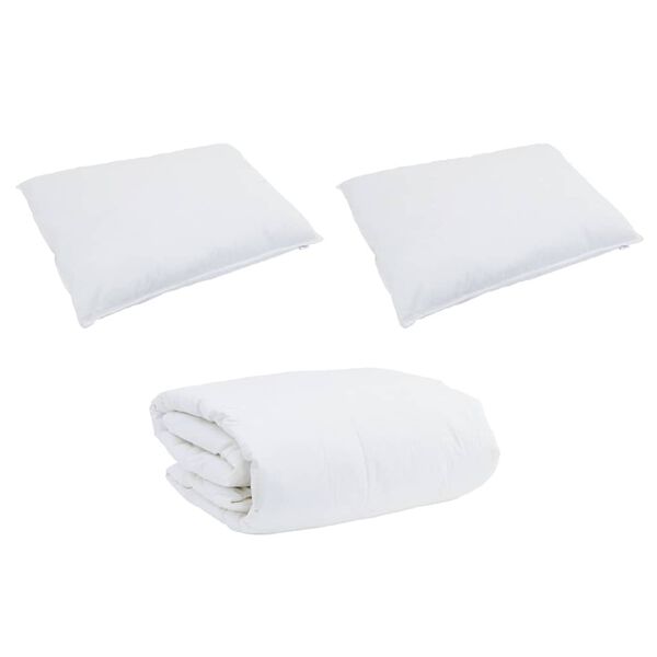 vidaXL Set di Piumoni con cuscino 3 pcs Bianco Piuma d'anatra