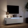 vidaXL Mobile TV a Parete con Luci LED Bianco 135x31x39,5 cm