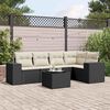 vidaXL Set Divano da Giardino 6 pz con Cuscini Nero in Polyrattan
