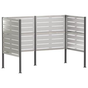 vidaXL Schermo per bidone della spazzatura 167 x 85 x 113 cm Argento
