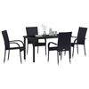 vidaXL Set da Pranzo per Giardino 5 pcs Nero