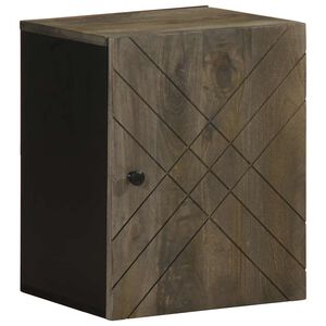 vidaXL Mobile da Bagno a Parete Nero 38x33x48 cm Legno Massello Mango