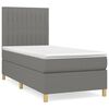 vidaXL Giroletto a Molle con Materasso Grigio Scuro 90x190 cm Tessuto