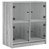 vidaXL Mobile con Ante in Vetro Grigio Sonoma 68x37x75,5 cm