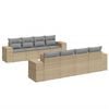 vidaXL Set Divano da Giardino 9 pz con Cuscini Beige in Polyrattan