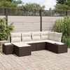 vidaXL Set Divano da Giardino 6 pcs Marrone e Crema polyrattan