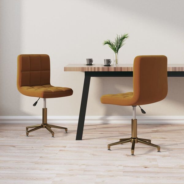 vidaXL Sedie da Pranzo Girevoli 2 pz Marroni in Velluto