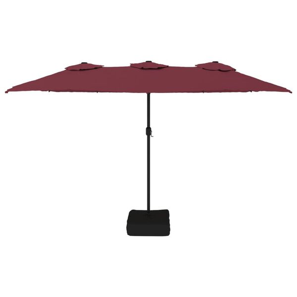 vidaXL Ombrellone da Giardino a Doppia Testa Rosso Bordeaux 449x265 cm