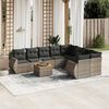 vidaXL Set Divano da Giardino 9 pz con Cuscini Grigio in Polyrattan