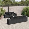 vidaXL Set Divani da Giardino con Cuscini 8 pz Nero in Polyrattan
