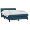 vidaXL Giroletto a Molle con Materasso Blu Scuro 140x220 cm Velluto