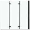 vidaXL Box Doccia Pieghevole a Libro 3 Pannelli in ESG 130x138 cm Nero