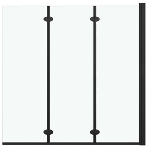 vidaXL Box Doccia Pieghevole a Libro 3 Pannelli in ESG 130x138 cm Nero