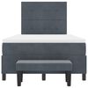 vidaXL Letto a molle con materasso Grigio scuro 120 x 200 cm Velluto