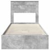 vidaXL Letto con Contenitore con testiera Grigio cemento 90 x 200 cm