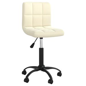 vidaXL Sedia Girevole da Ufficio Crema in Velluto